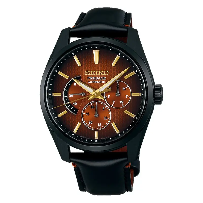 Seiko Presage Chronograph Black Leather Strap Men Watch Spb329j1 1