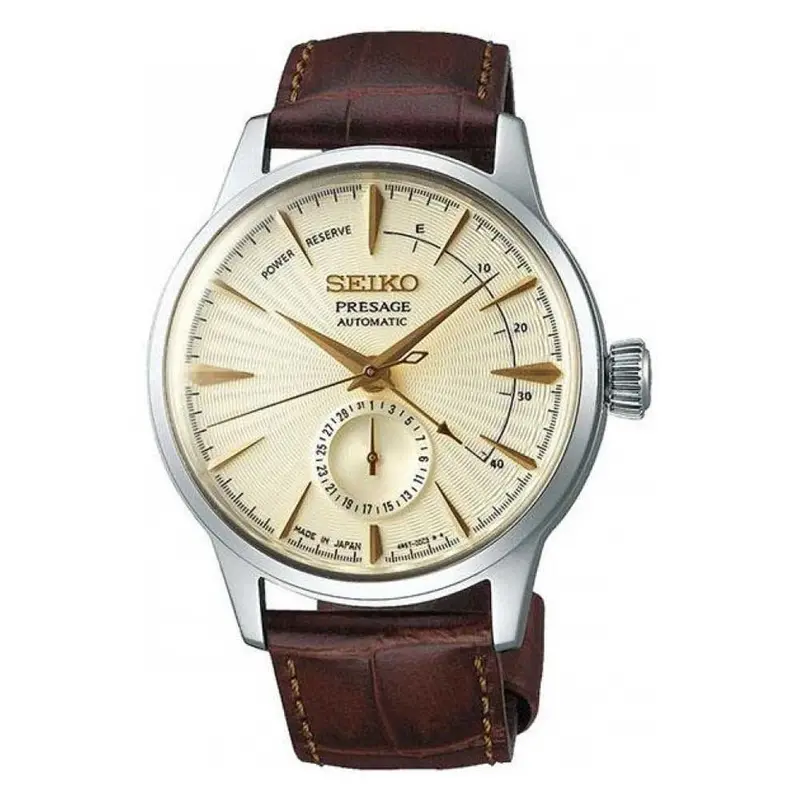 Seiko Presage Cocktail Ssa387j1 Automati Men's Brown Leather Strap Men's Watch 1
