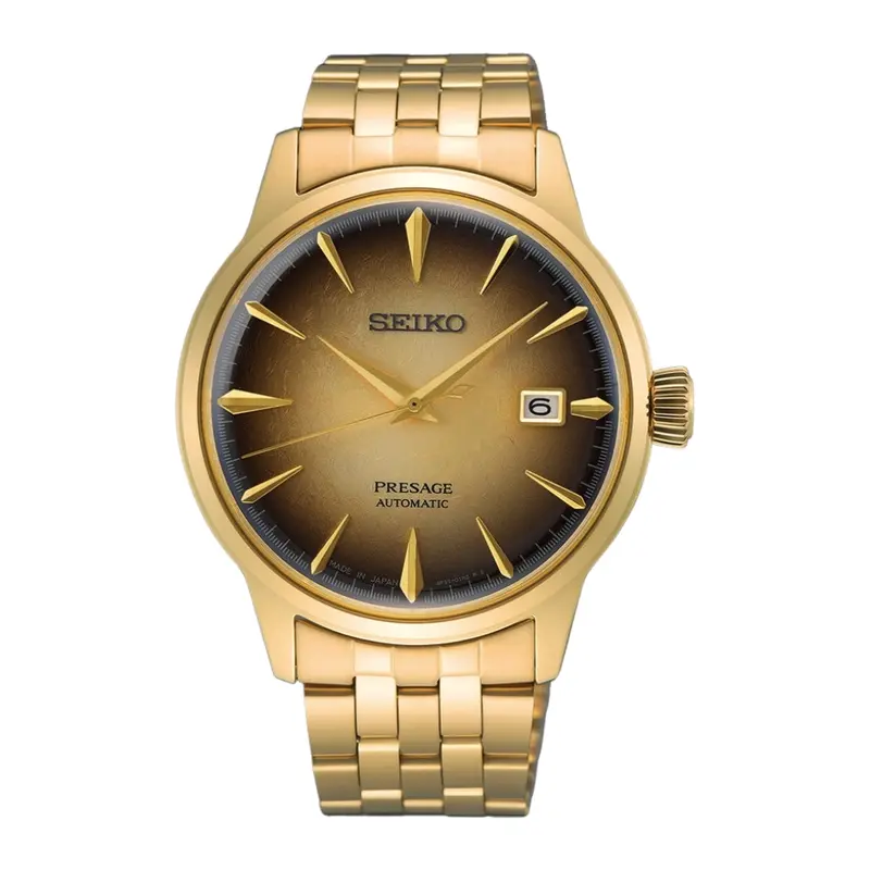 Seiko Presage Cocktail Time Gold Tone Steel Watch Srpk48j1 1
