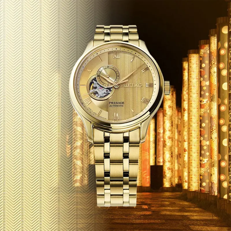 Seiko Presage Gold Stainless Steel Strap Unisex Watch Ssa468j1 2