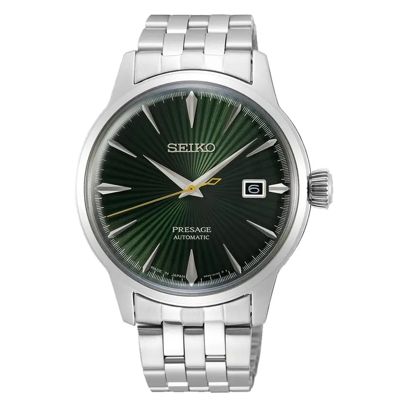 Seiko Presage Green Dial Silver Stainless Steel Strap Men Watch Srpe15j1p 1
