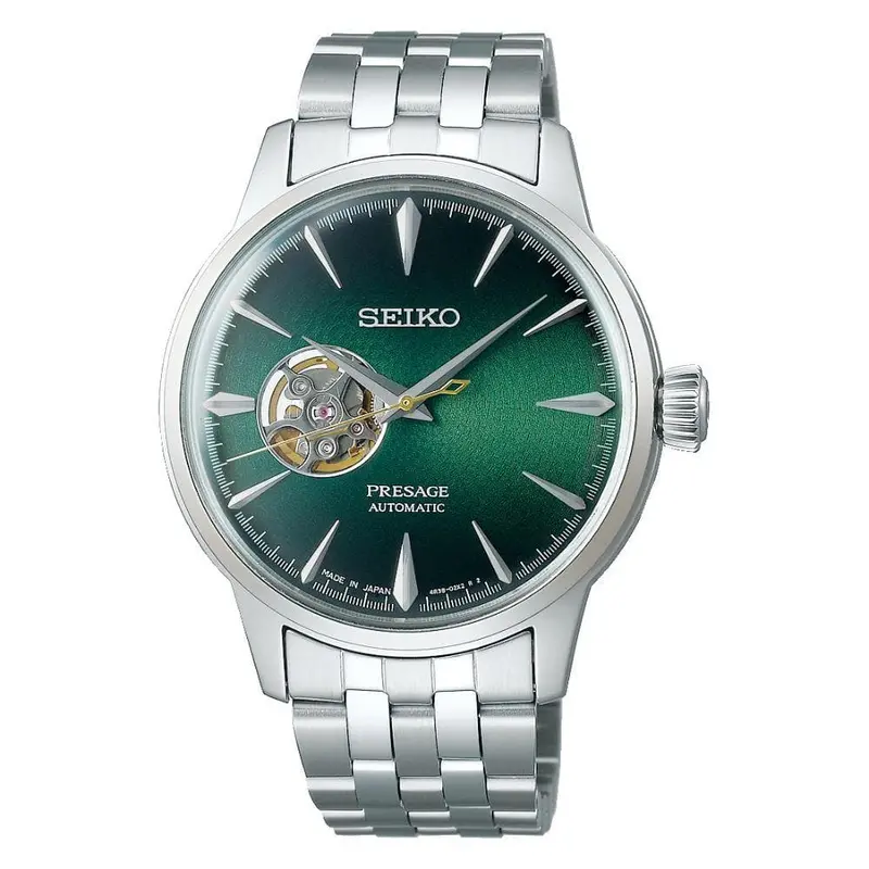 Seiko Presage Green Dial Silver Stainless Steel Strap Men Watch Ssa441j1p 1