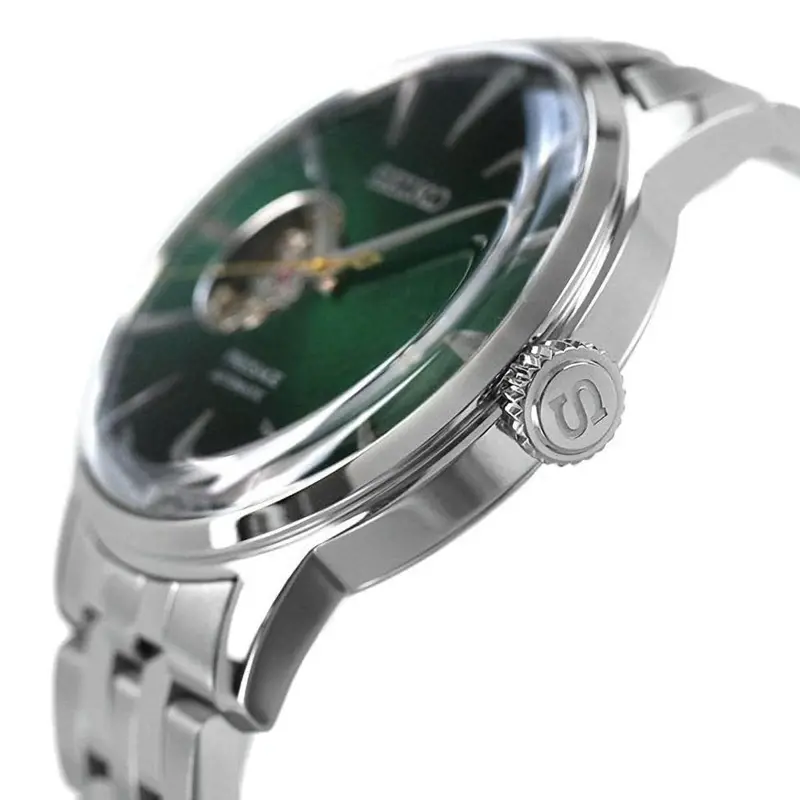 Seiko Presage Green Dial Silver Stainless Steel Strap Men Watch Ssa441j1p 2