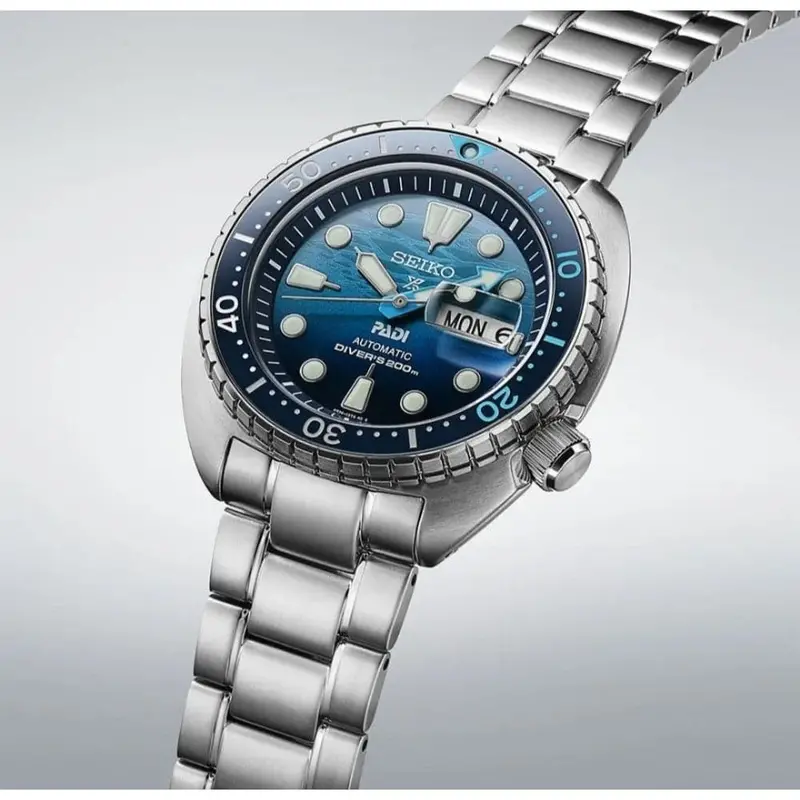 Seiko Presage Sea Blue Dial Silver Stainless Steel Strap Men Watch Srpk01k1 2