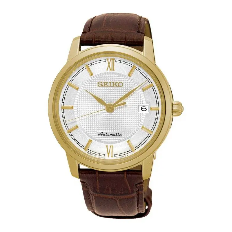 Seiko Presage Srpa14j1 Automatic Men's Brown Leather Strap Watch 1