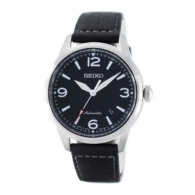 Seiko Presage Srpb07j1 Automatic Men's Black Leather Strap Watch 1
