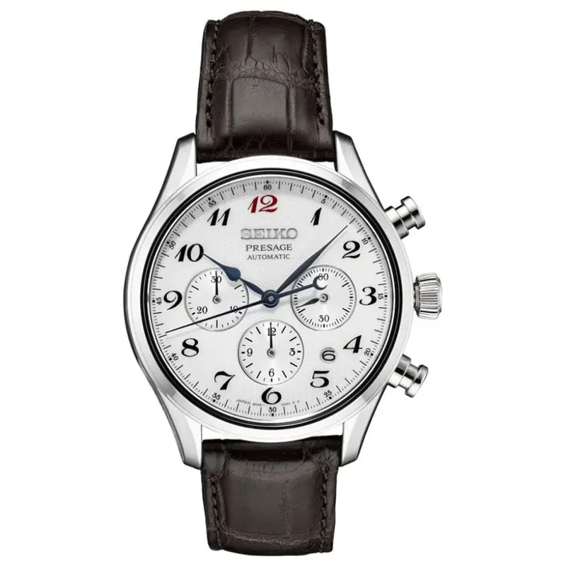 Seiko Presage Srq025j1 Brown Leather Strap Men's Watch 1