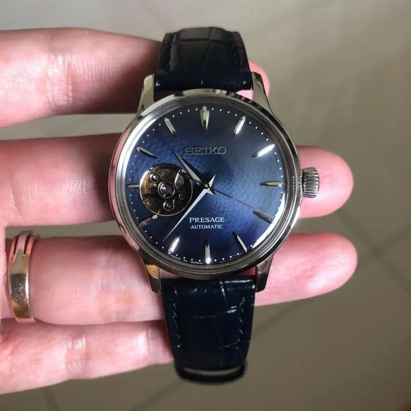 Seiko Presage Ssa785j1p Blue Leather Women's Watch 2
