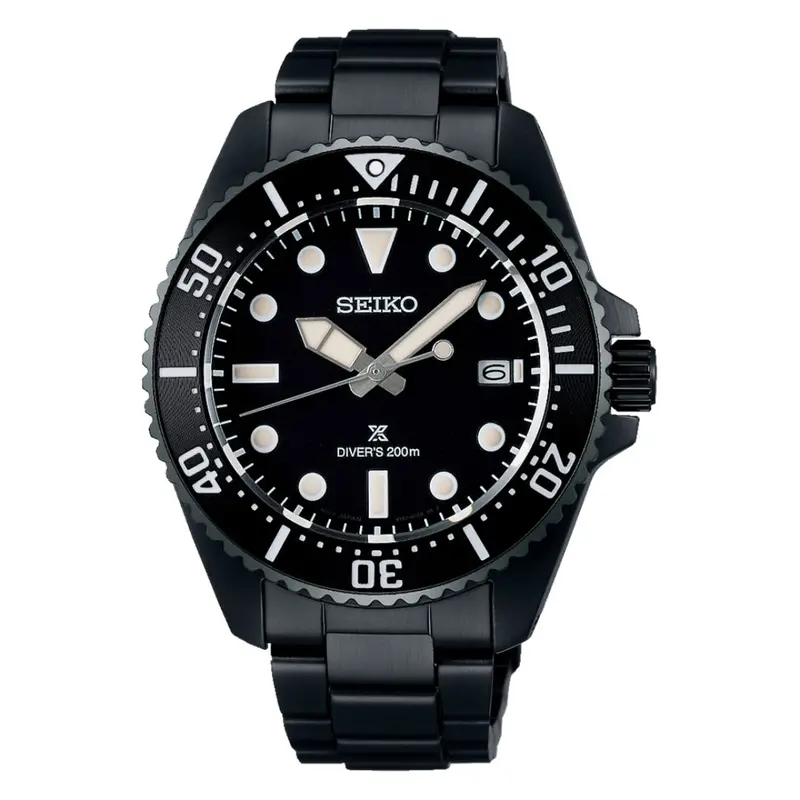 Seiko Prospex Black Stainless Steel Strap Men Watch Sne599p1 1