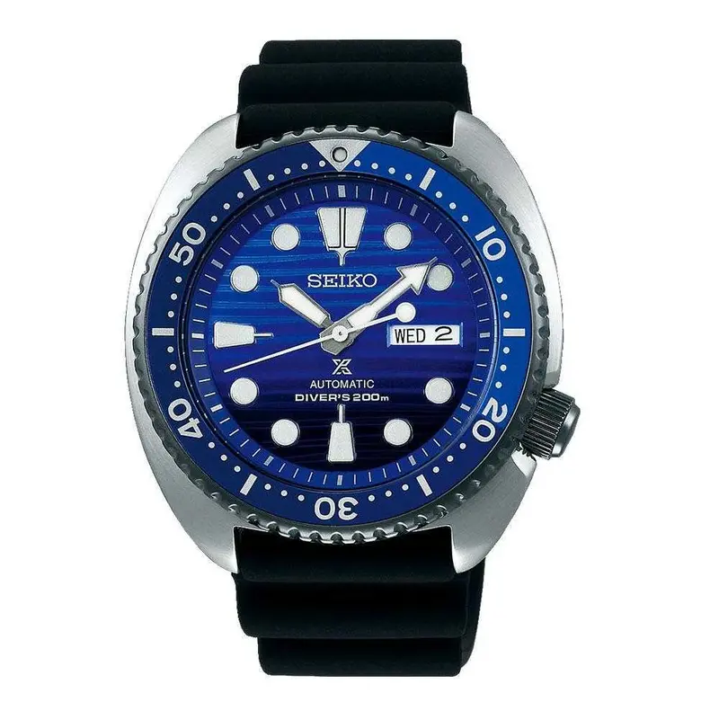 Seiko Prospex Diver Automatic "Save The Ocean" Turtle Srpc91k1 Men's Black Rubber Strap Watch 1