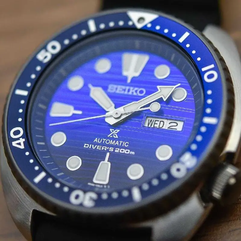 Seiko Prospex Diver Automatic "Save The Ocean" Turtle Srpc91k1 Men's Black Rubber Strap Watch 2