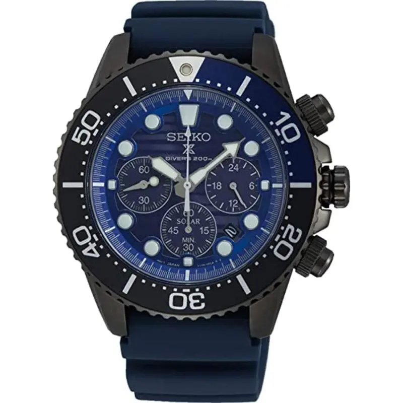 Seiko Prospex Diver's Ssc701p1p Blue Silicon Strap Men's Watch 1