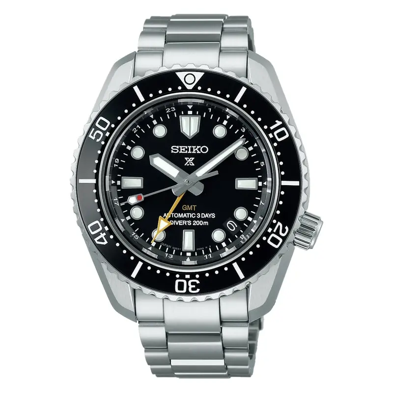 Seiko Prospex Gmt Black Dial Silver Stainless Steel Strap Men Watch Spb383j1p 1