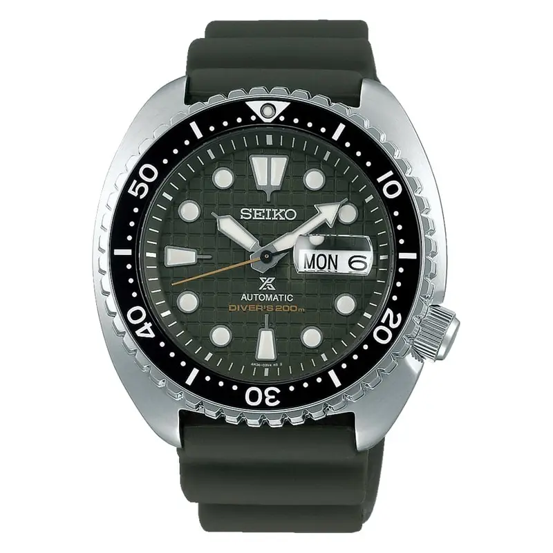 Seiko Prospex Green Silicone Strap Men Watch Srpe05k1p 1