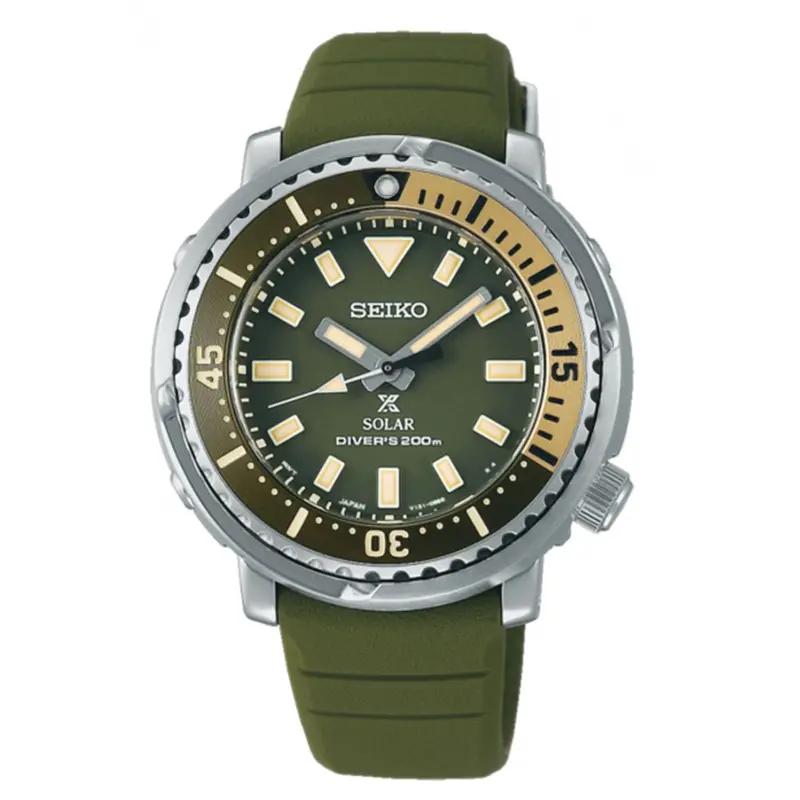 Seiko Prospex Safari Edition Sut405p1 Green Silicone Strap Diver's Men Watch 1