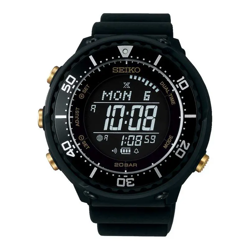 Seiko Prospex Sbep005 Solar Men's Black Rubber Strap Watch 1