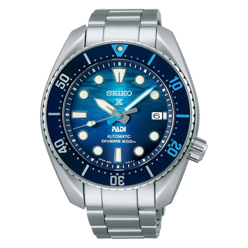 Seiko Prospex Sea Blue Dial Silver Stainless Steel Strap Men Watch Spb375j1 1