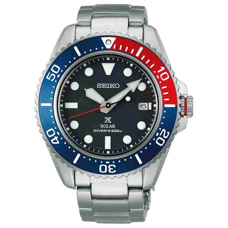 Seiko Prospex Sne591p1 Solar Black Dial Pepsi Bezel Men's Diver Watch 1
