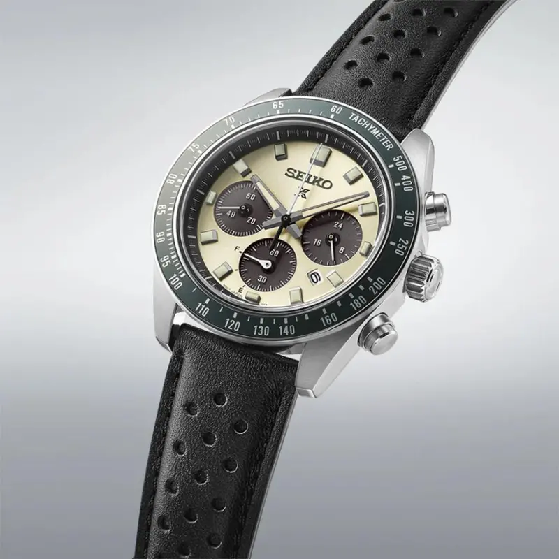 Seiko Prospex Solar Chronograph Black Leather Strap Men's Watch Ssc943p1p 2