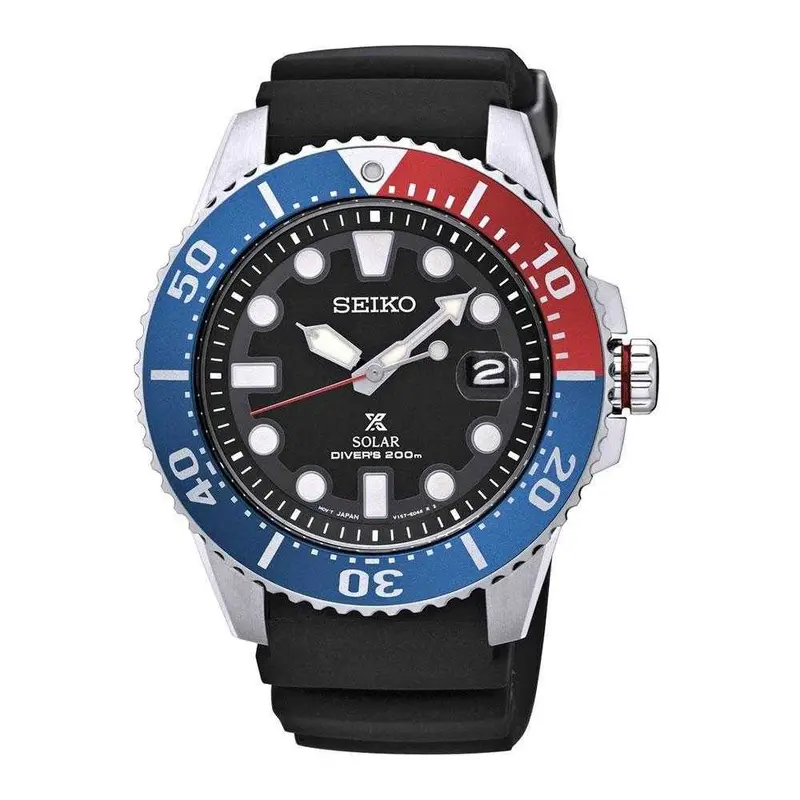 Seiko Prospex Solar Sne439p1 Men's Black Rubber Strap Watch 1