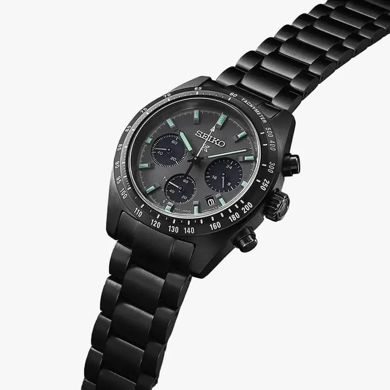 Seiko Prospex Speedtimer Black Stainless Steel Strap Men Watch Ssc917p1p 2