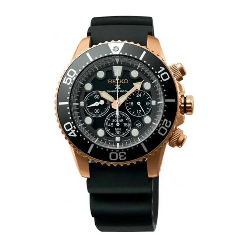Seiko Prospex Ssc618p1 Solar Chronograph Men's Black Rubber Strap Watch 1