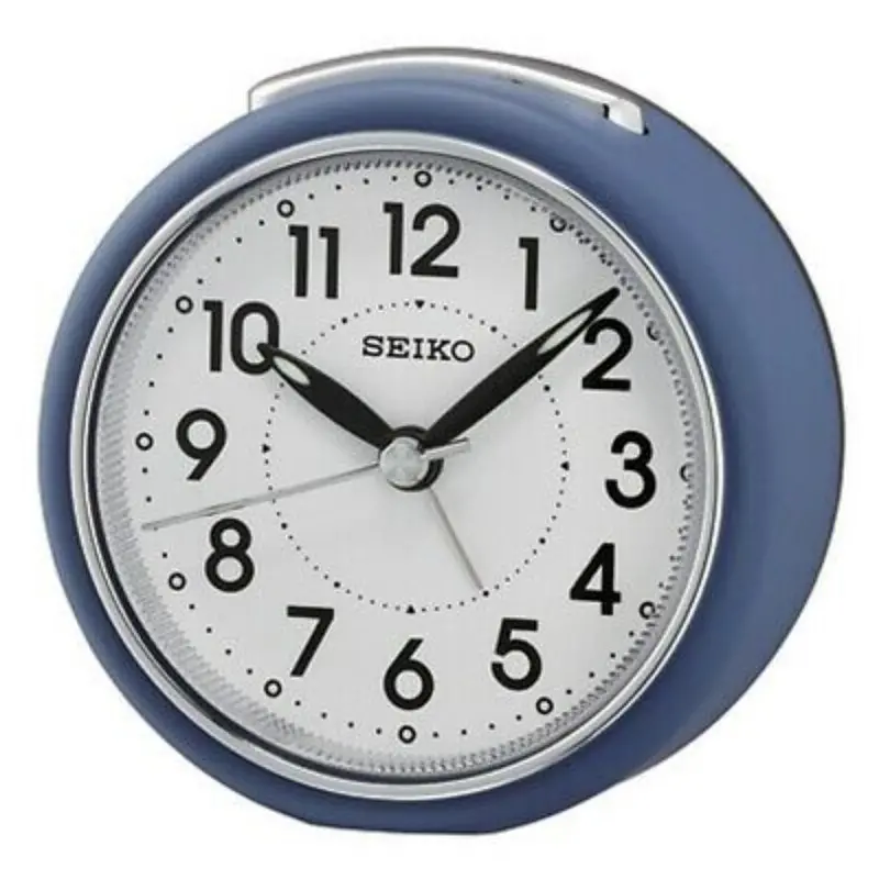Seiko Qhe125l Alarm Clock With Silent Movement Blue 1