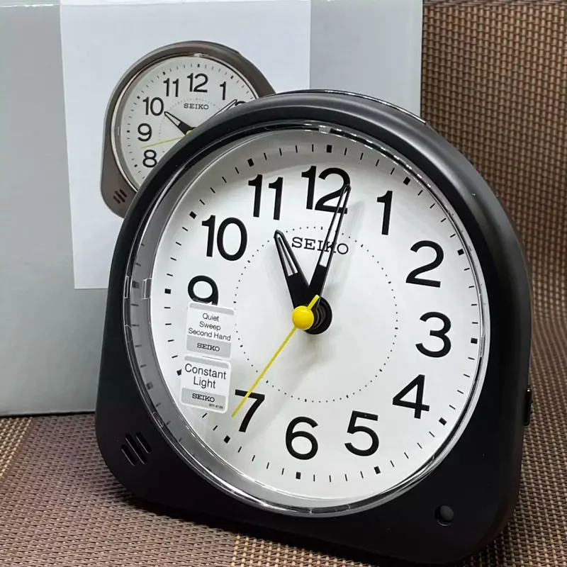 Seiko Qhe188kn Quiet Sweep Auto Constant Light Beep Alarm With Snooze Bed Side Alarm Table Clock 1