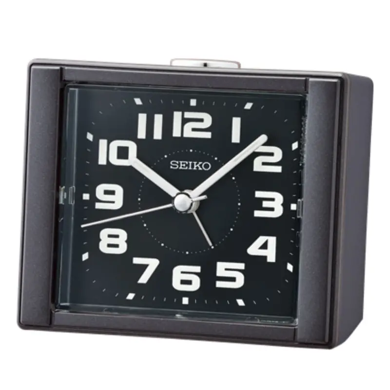 Seiko Qhe189k Black Case Bedside Alarm Clock 1