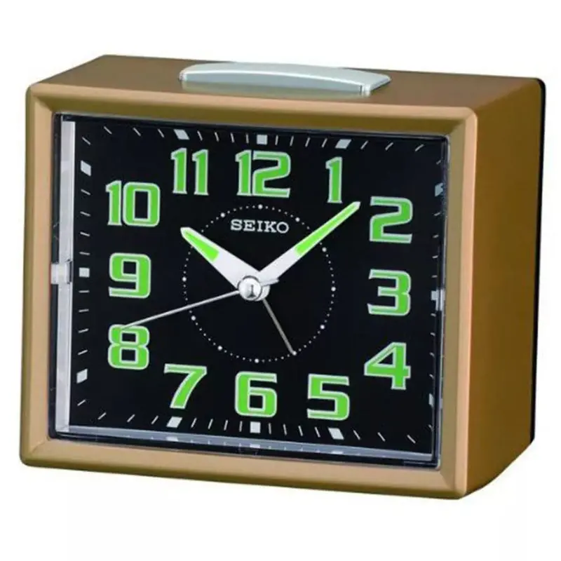Seiko Qhk024g Brown Desk Alarm Clock 1