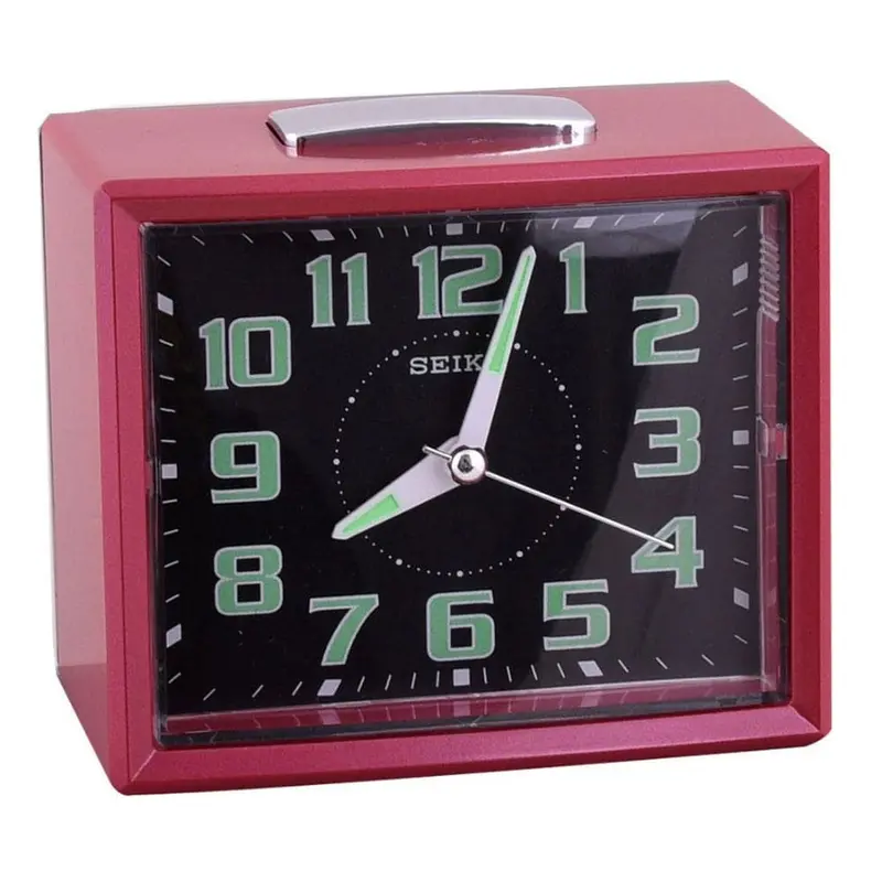 Seiko Qhk024r Black Dial Table Alarm Clock 1