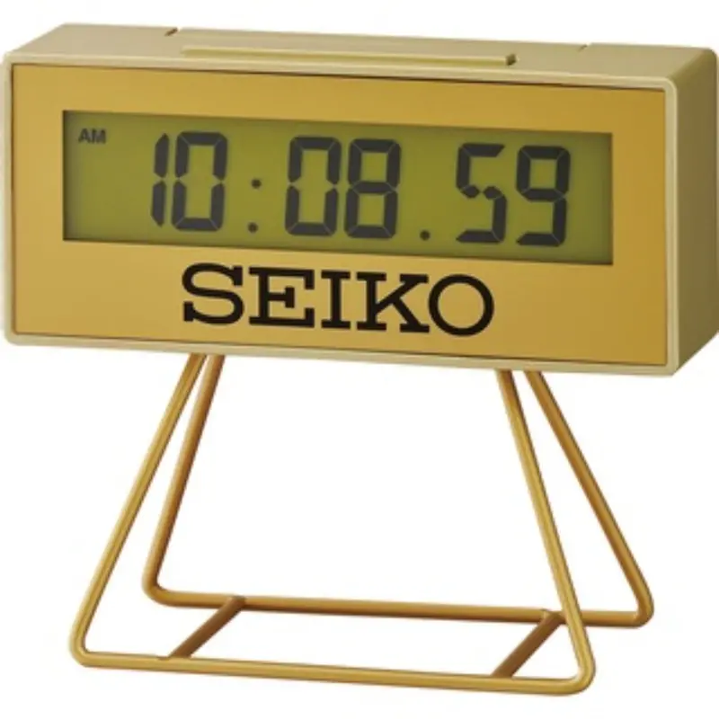 Seiko Qhl087gn Digital Gold Sport Stopwatch Countdown Light Snooze Table Clock 1