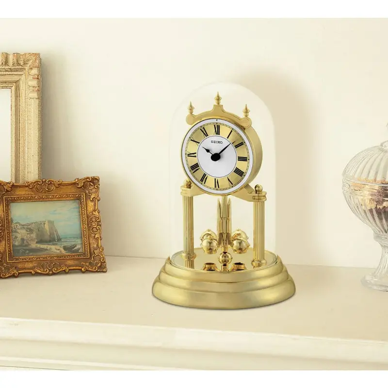 Seiko Qhn006g Anniversary Gold Mantel Clock 2