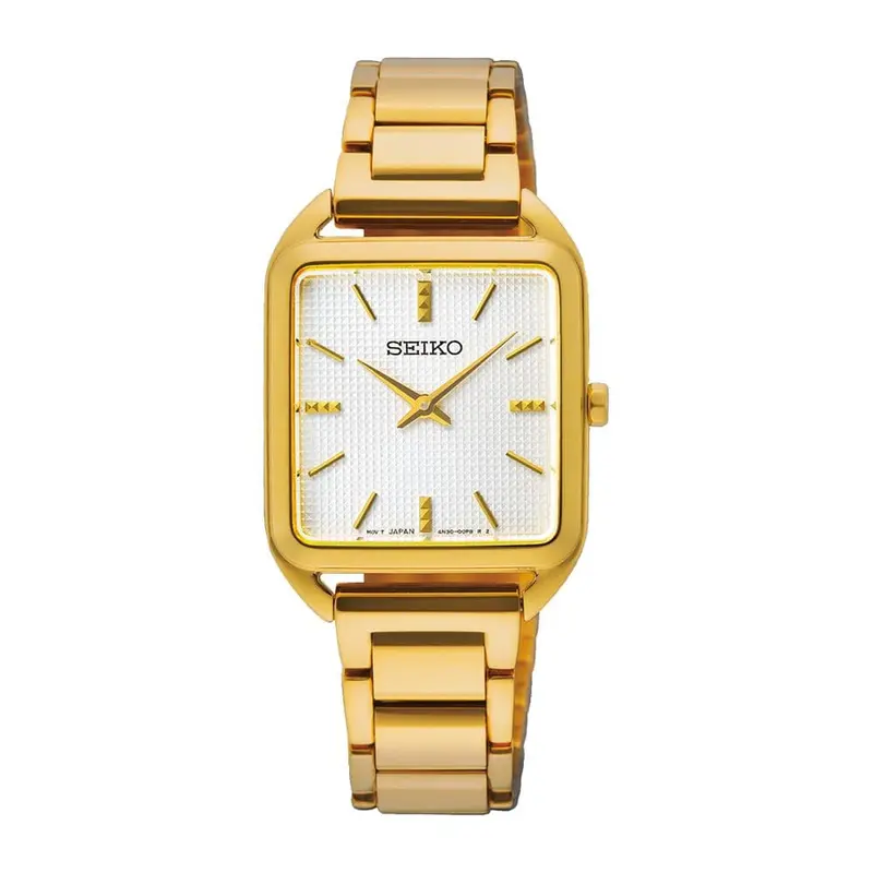 Seiko Quartz Analog White Dial Gold Stainless Steel Women's Watch Swr078p1 1