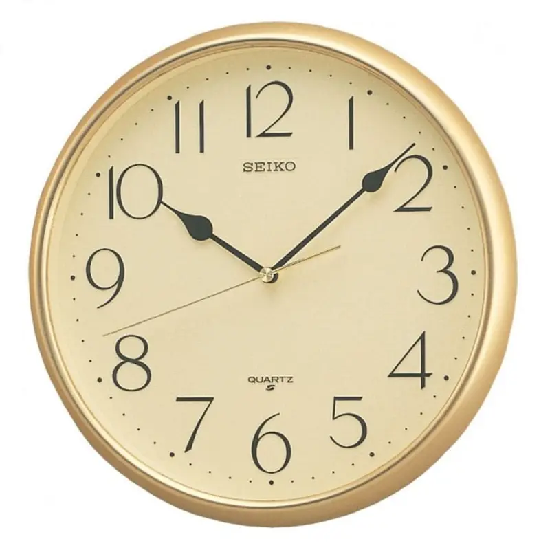 Seiko Qxa001g Gold Round Wall Clock 1