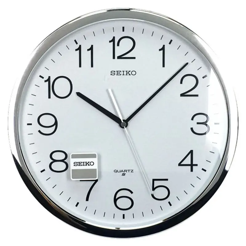 Seiko Qxa020sn Silver Round Wall Clock 1