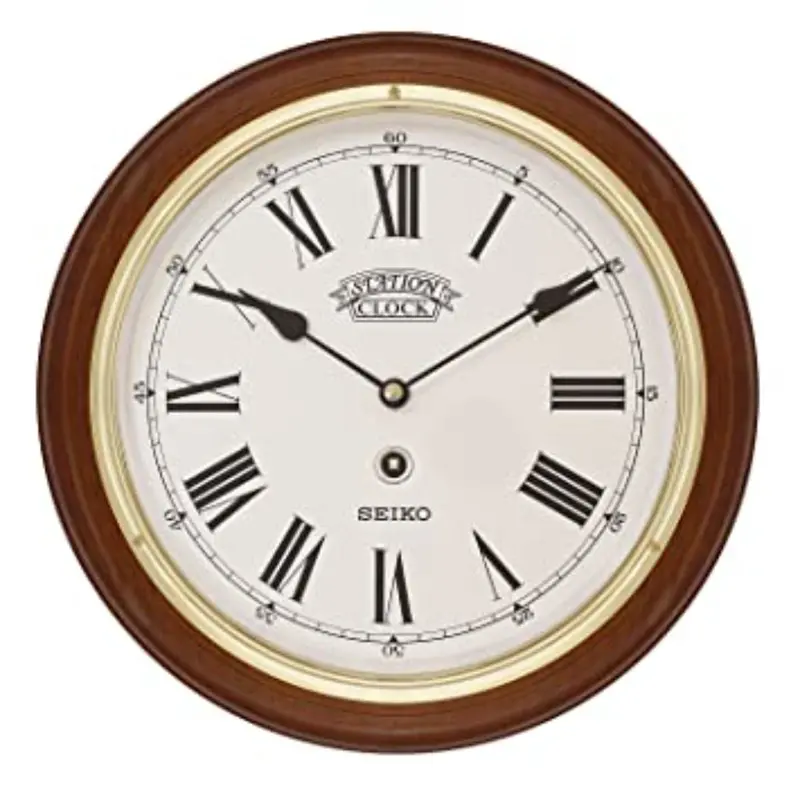 Seiko Qxa144bn Standard Wooden Case White Dial Wall Clock 1