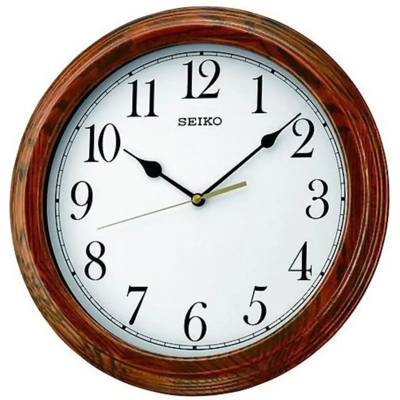 Seiko Qxa528b Quiet Sweep White Dial Wooden Clock 1