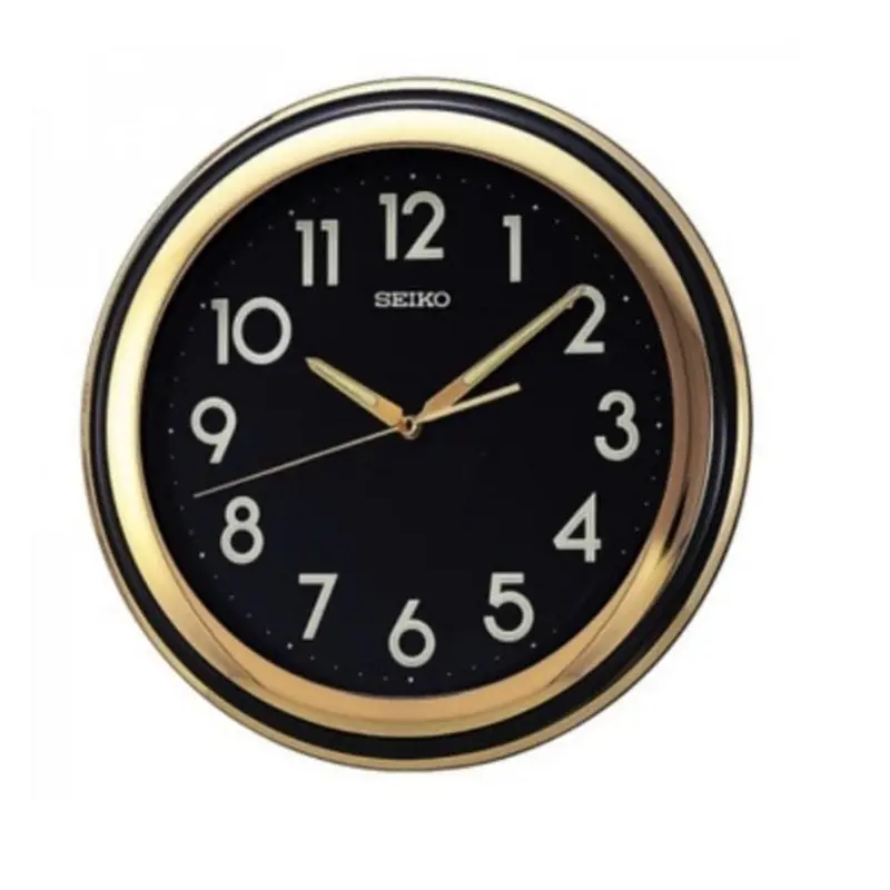 Seiko Qxa578f Black Dial Round Wall Clock 1