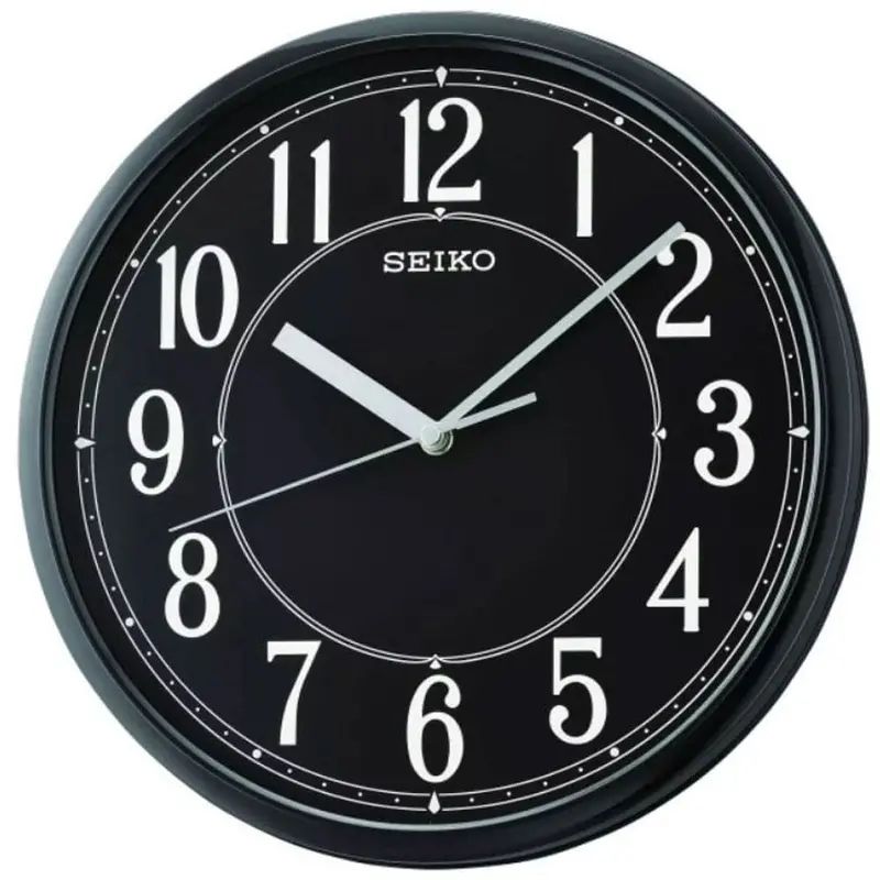 Seiko Qxa756an Round Black Wall Clock 1