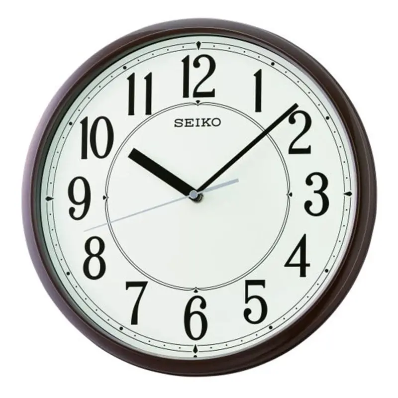 Seiko Qxa756b Brown Tone Plastic Case Wall Clock 1