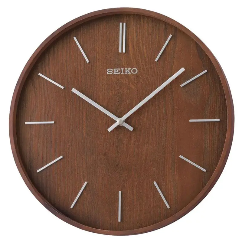 Seiko Qxa765bn Brown Round Wall 1