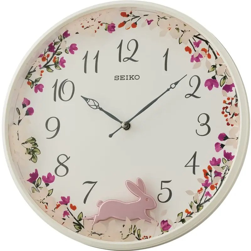 Seiko Qxc238wn Floral Pendulum Wall Clock 1