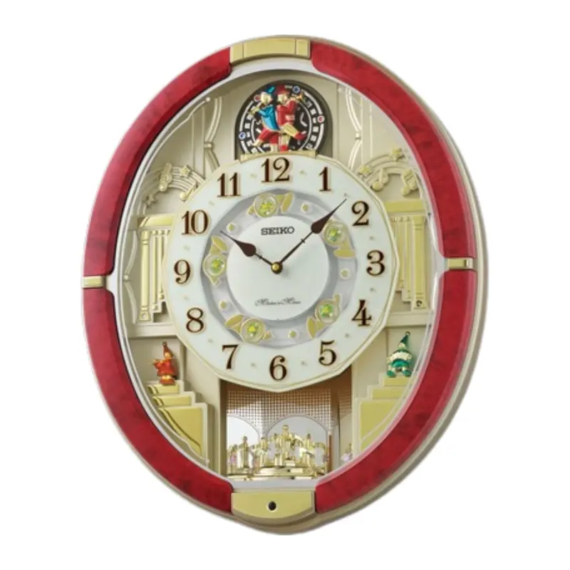 Seiko Qxm612r Melodies In Motion Red Case Wall Clock 1