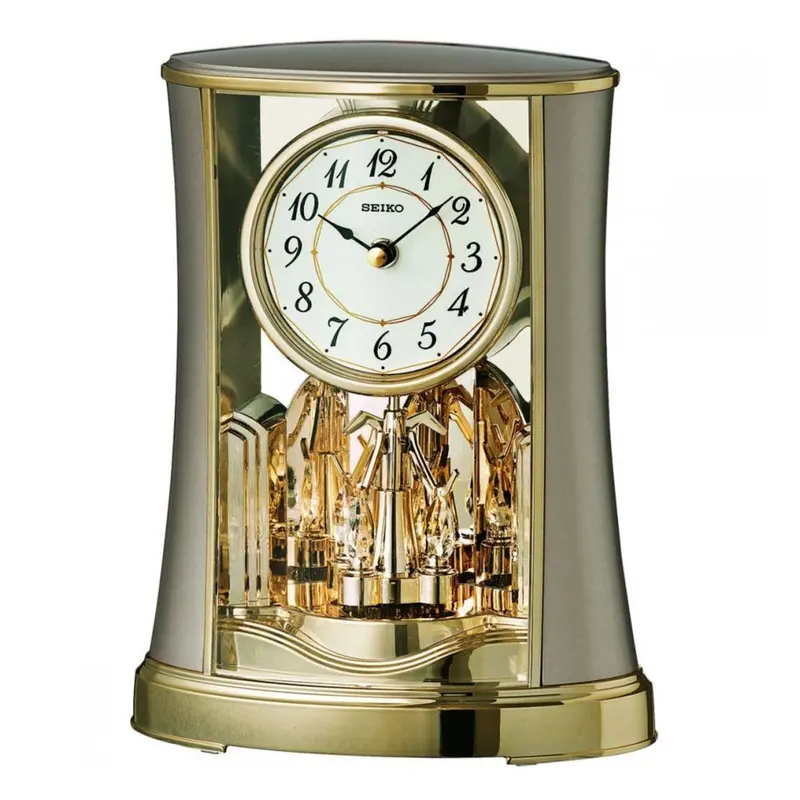 Seiko Qxn227gn Gold Anniversary Mantel Table Clock 1
