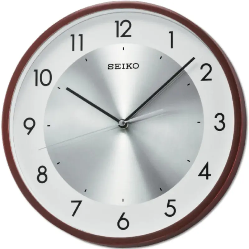 Seiko Silver Dial Round Wall Clock Qxa615b 1