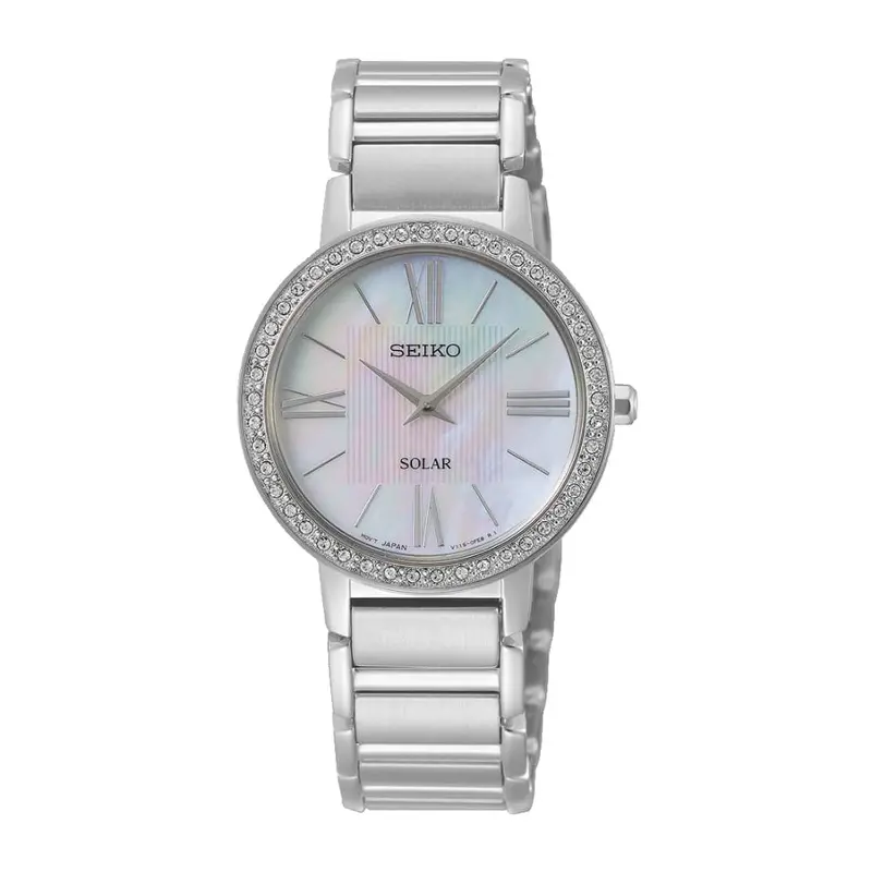 Seiko Solar Silver Stainless Steel Strap Women Watch Sup431p1 1