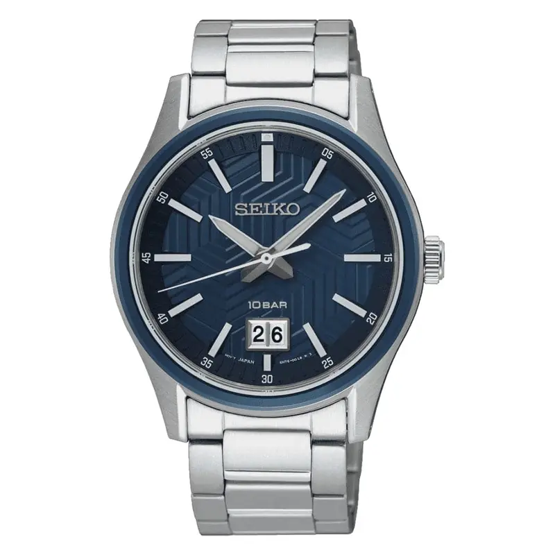 Seiko Sports Blue Dial Silver Stainless Steel Strap Men Watch Sur559p1p 1