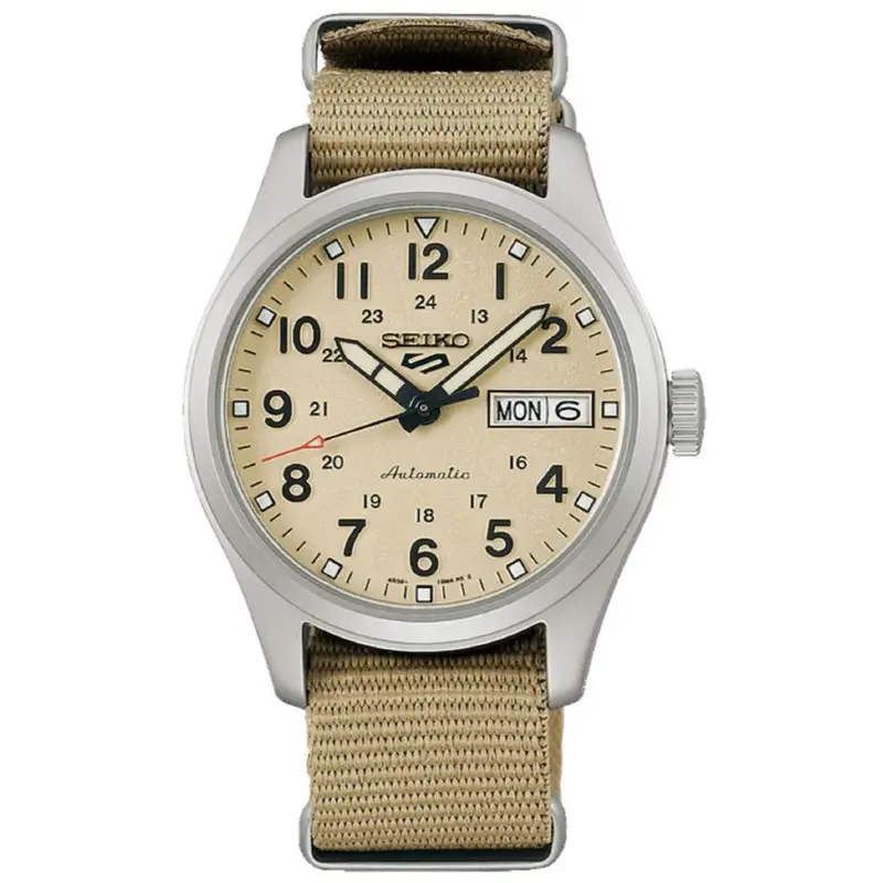 Seiko Sports Desert Kit Midfield Sports Brown Nylon Strap Men's Watch Srpj83k1p 1