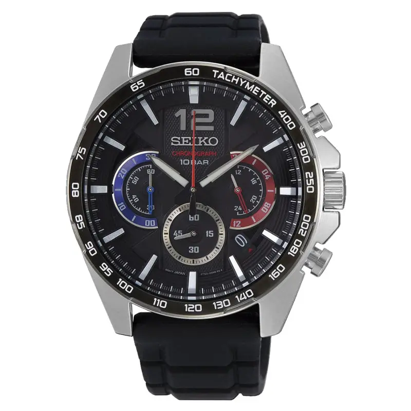 Seiko Ssb347p1 Chronograph Calfskin Strap Men Watch 1